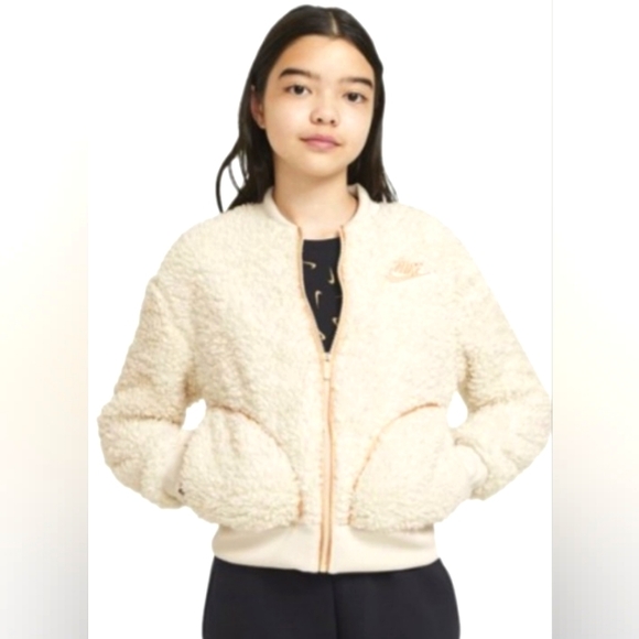 Nike Sportswear Full Zip Sherpa Jacket. Brand New. Big Kids Size: Large - Picture 1 of 6